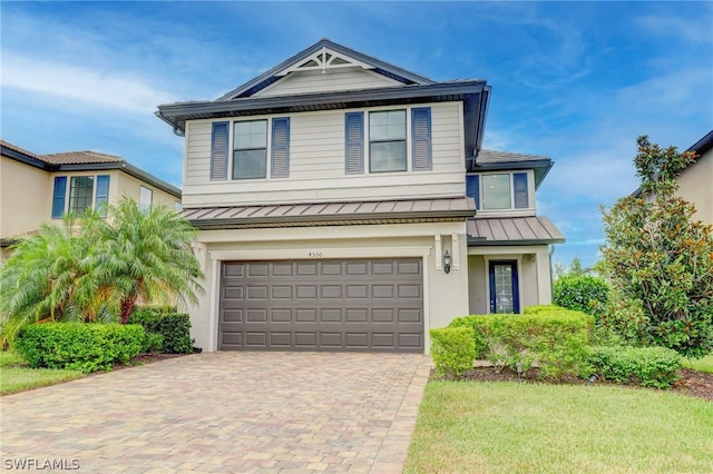 view of front facade with a garage