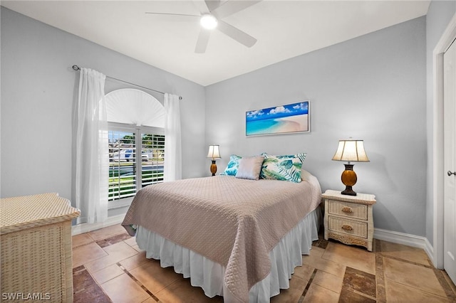 bedroom with ceiling fan