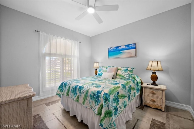 bedroom with ceiling fan