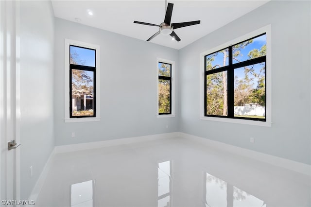 spare room featuring ceiling fan