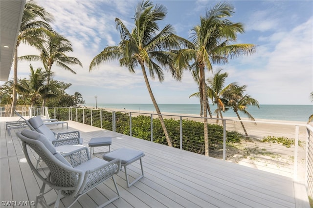 deck with a water view