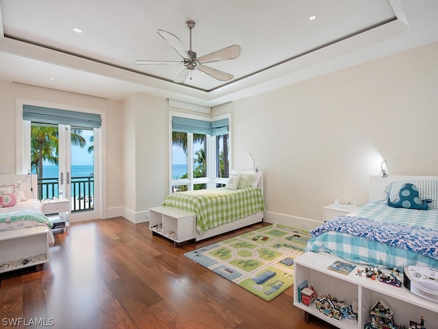 1270 Gulf Shore Blvd S, Naples, FL 34102 - bedroom with access to outside, multiple windows, and a raised ceiling