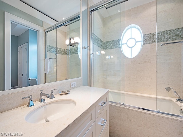 1270 Gulf Shore Blvd S, Naples, FL 34102 - bathroom featuring shower / bath combination with glass door and vanity