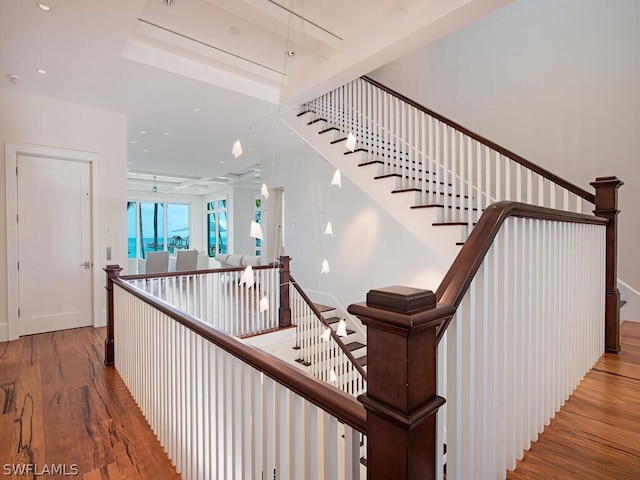 1270 Gulf Shore Blvd S, Naples, FL 34102 - stairs with recessed lighting and wood finished floors