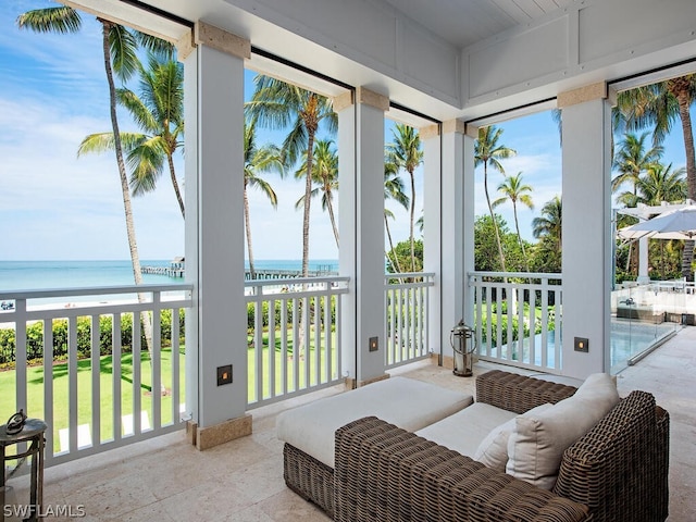 1270 Gulf Shore Blvd S, Naples, FL 34102 - sunroom featuring a water view