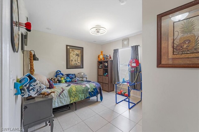 view of tiled bedroom