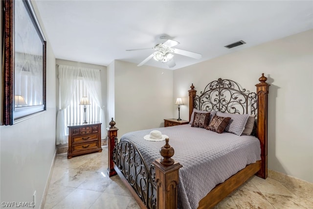 bedroom with ceiling fan