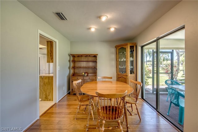 dining area featuring light hardwood / wood-style flooring