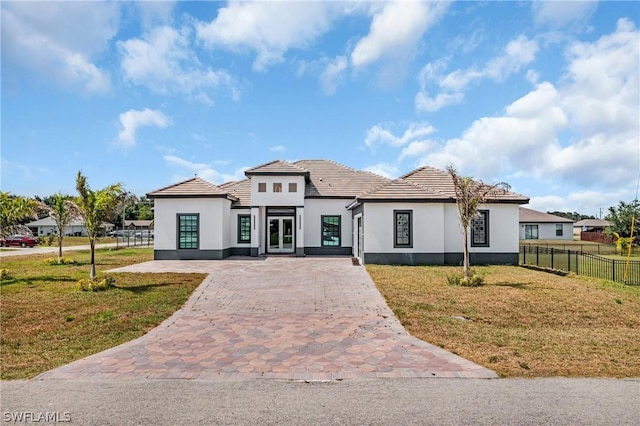 view of front of house with a front yard