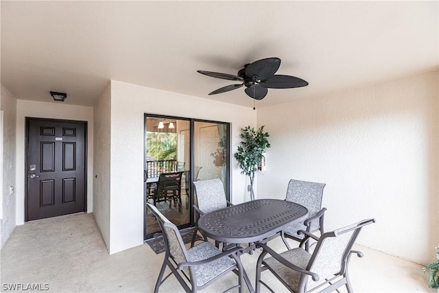 view of patio / terrace with ceiling fan