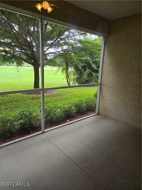 view of unfurnished sunroom