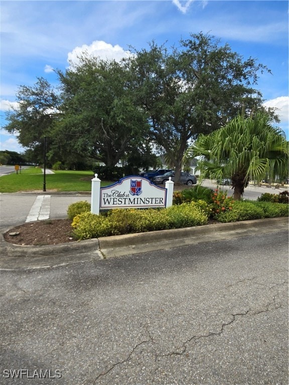 view of community sign