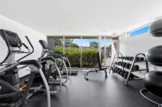 201 Santa Clara Dr Unit 13, Naples, FL 34104 - gym with floor to ceiling windows