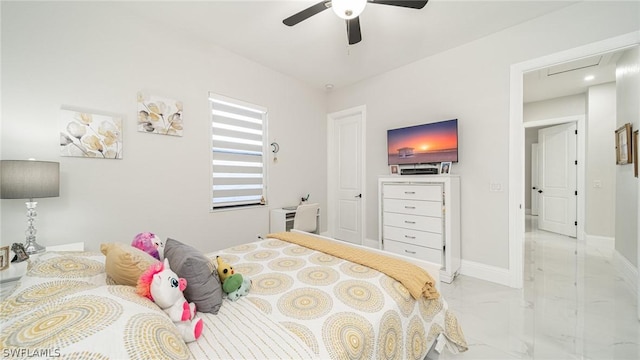 bedroom with ceiling fan