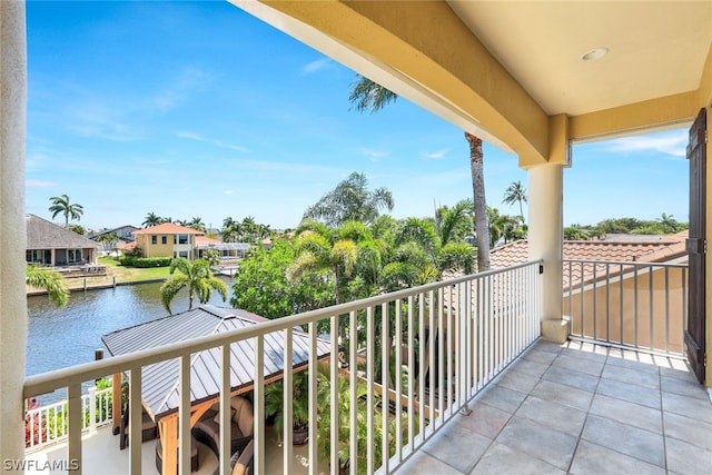 balcony with a water view