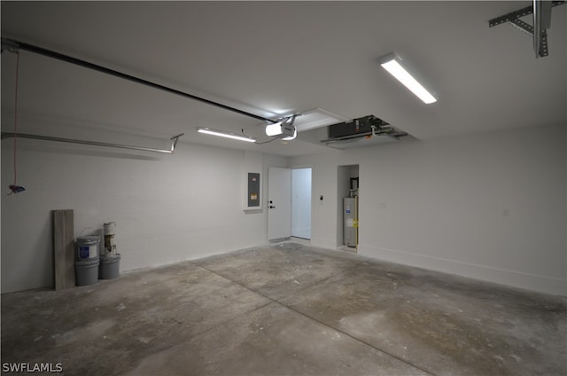 garage with water heater