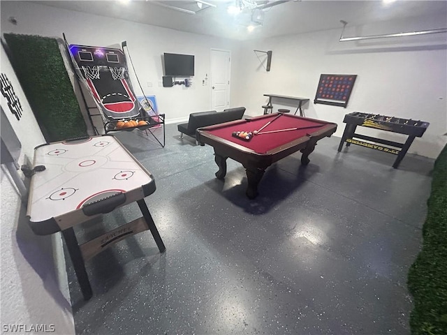 recreation room featuring pool table