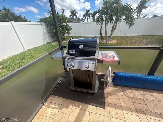 view of patio featuring grilling area