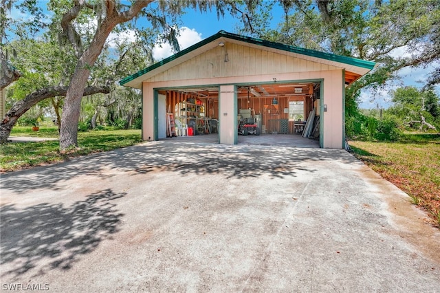 view of garage