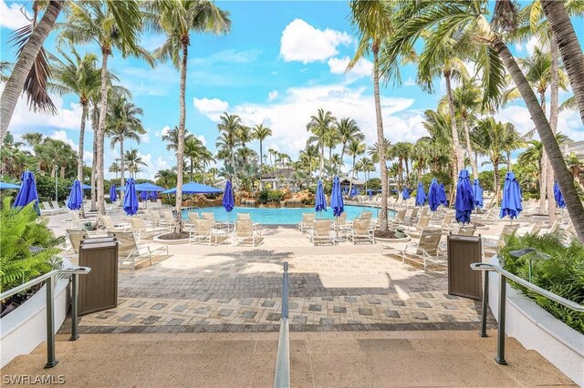 view of patio / terrace with a community pool