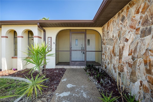 doorway to property with french doors