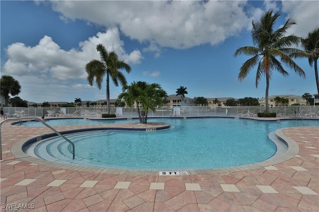 view of pool featuring a patio