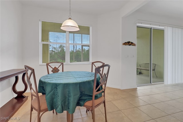 view of tiled dining area