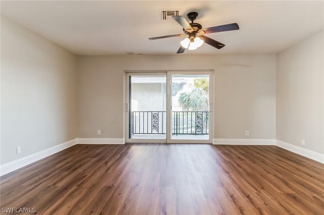 251 Palm Dr Unit 251-2, Naples, FL 34112 - unfurnished room featuring a ceiling fan, baseboards, and dark wood-style floors