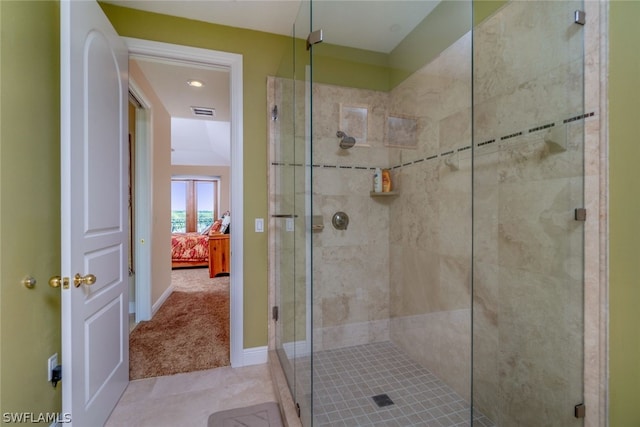 bathroom featuring walk in shower