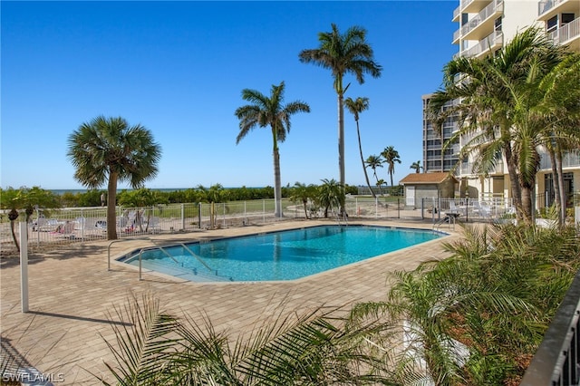 view of pool with a patio