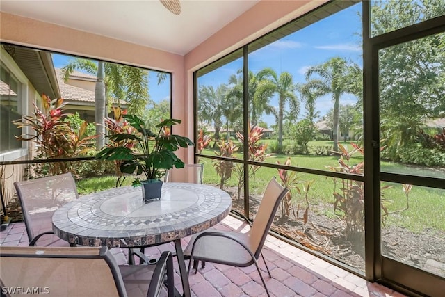 view of sunroom