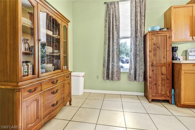 view of tiled dining space