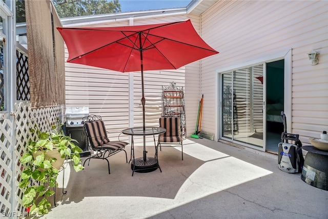 view of patio featuring area for grilling