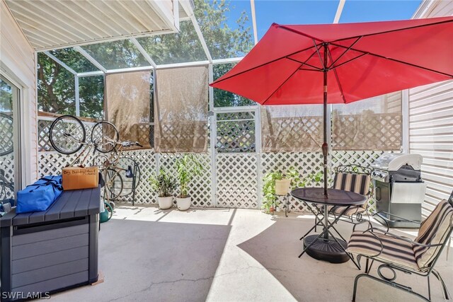 view of patio / terrace featuring a grill