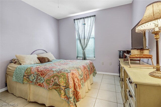 view of tiled bedroom