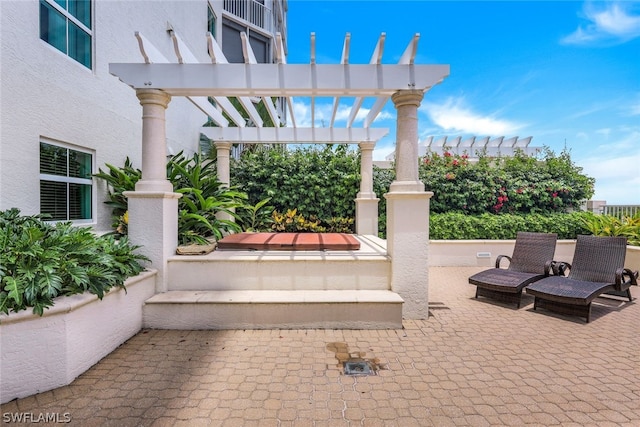 view of patio / terrace with a pergola