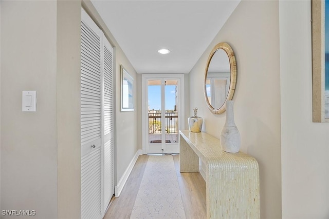 entryway featuring light hardwood / wood-style floors