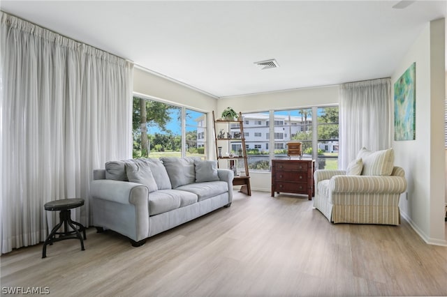 living room featuring light hardwood / wood-style floors