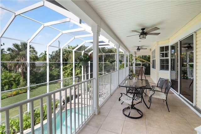 view of sunroom