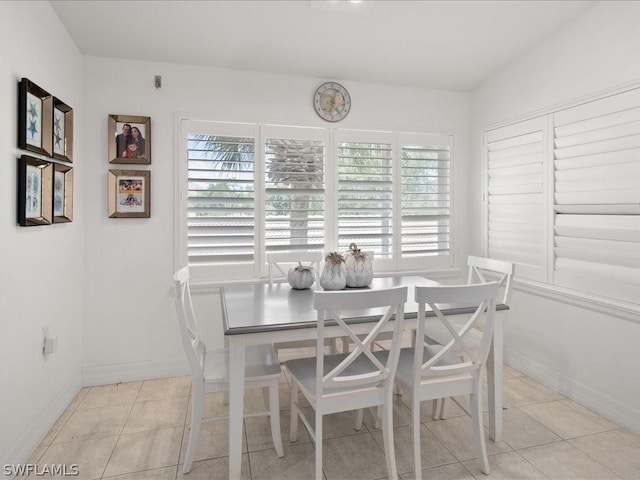 tiled dining area featuring a wealth of natural light