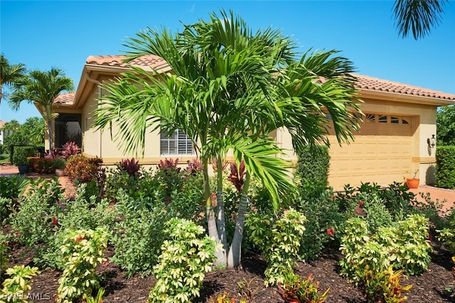 exterior space featuring a garage