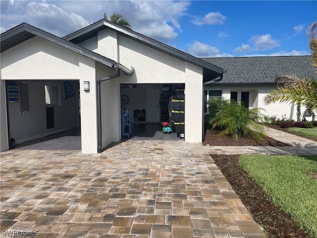 view of home's exterior featuring a garage