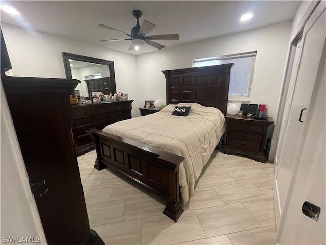 bedroom with ceiling fan