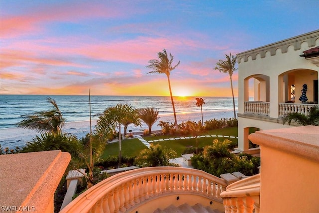 property view of water with a view of the beach