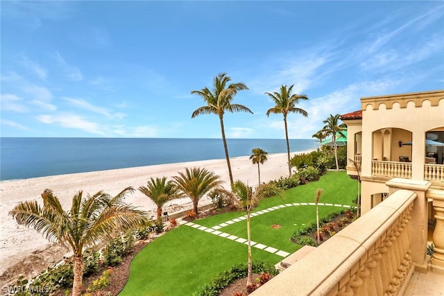 water view featuring a view of the beach