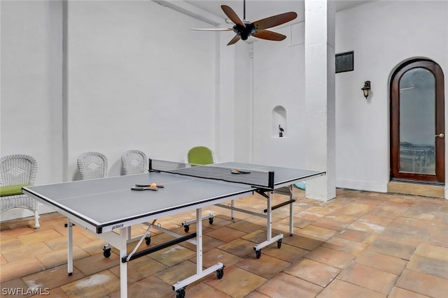 view of patio / terrace featuring ceiling fan