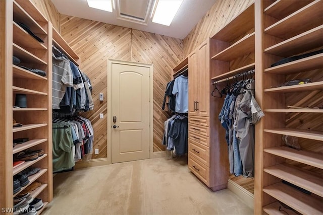 spacious closet with light colored carpet