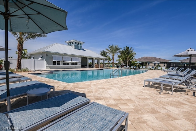 view of pool with a patio