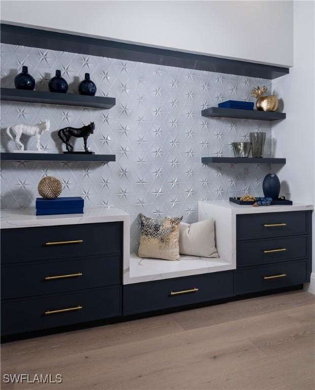 mudroom with light wood-type flooring