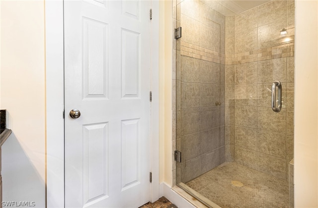 bathroom featuring walk in shower